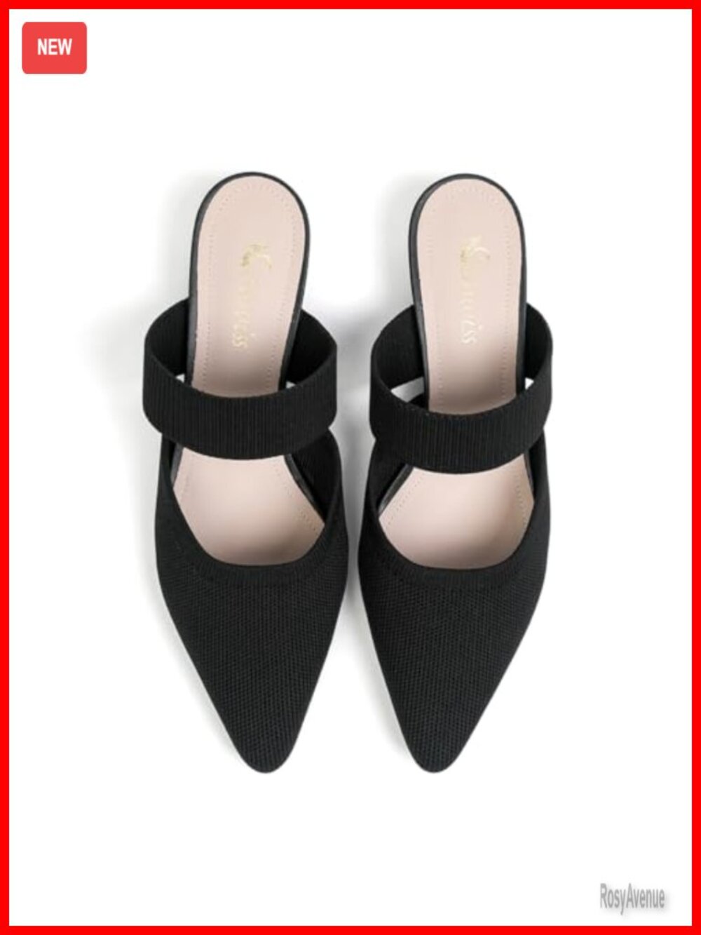 Comfortable Knitted Mules Chunky Heel Slip On Loafers